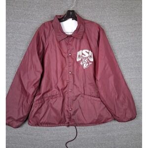 VTG WSU Jacket Adult XL Maroon Red 80s Cardinal USA Made Nylon Windbreaker